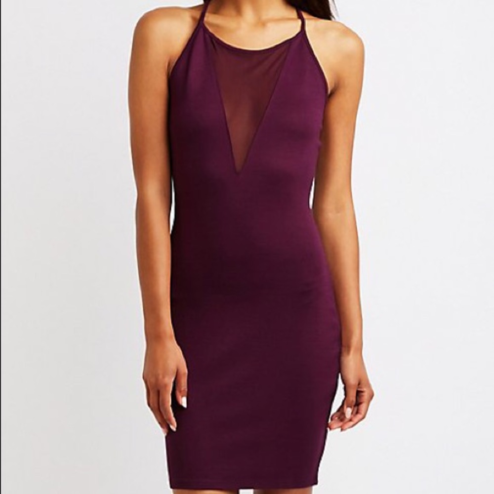 Purple bodycon dress